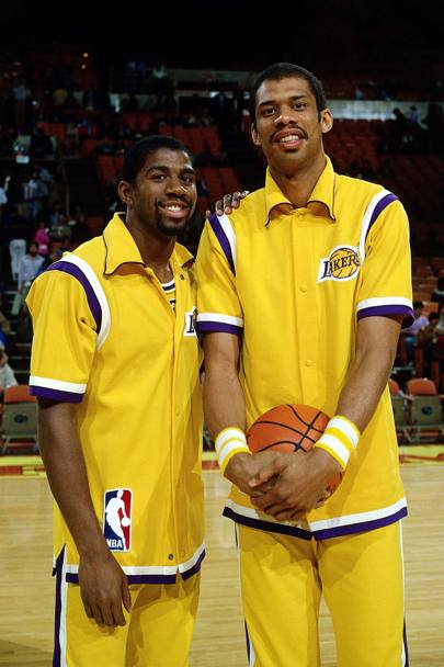 Magic con Kareem, un asse che ha fatto la storia del basket.